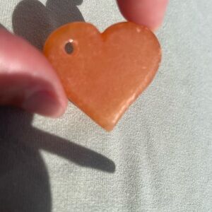 Heart Shaped Orange Peach Pendant Charm Stone
